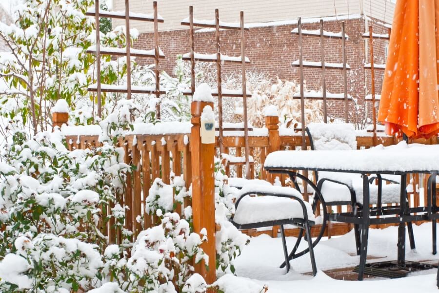 Outdoor kitchen in winter