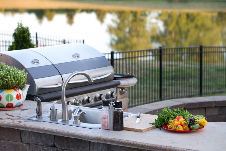 Outdoor kitchen with sink