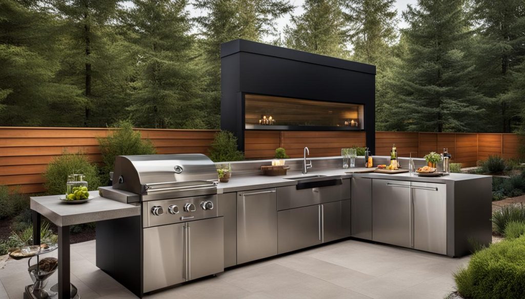 Outdoor Kitchen with Weather-Resistant Cabinetry