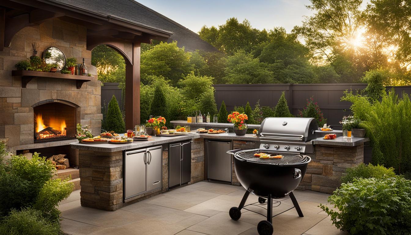 Gas grill outdoor kitchen installation