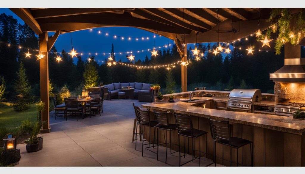 Importance of Outdoor Kitchen Lighting in enhancing the ambiance and functionality of the outdoor kitchen cooking area