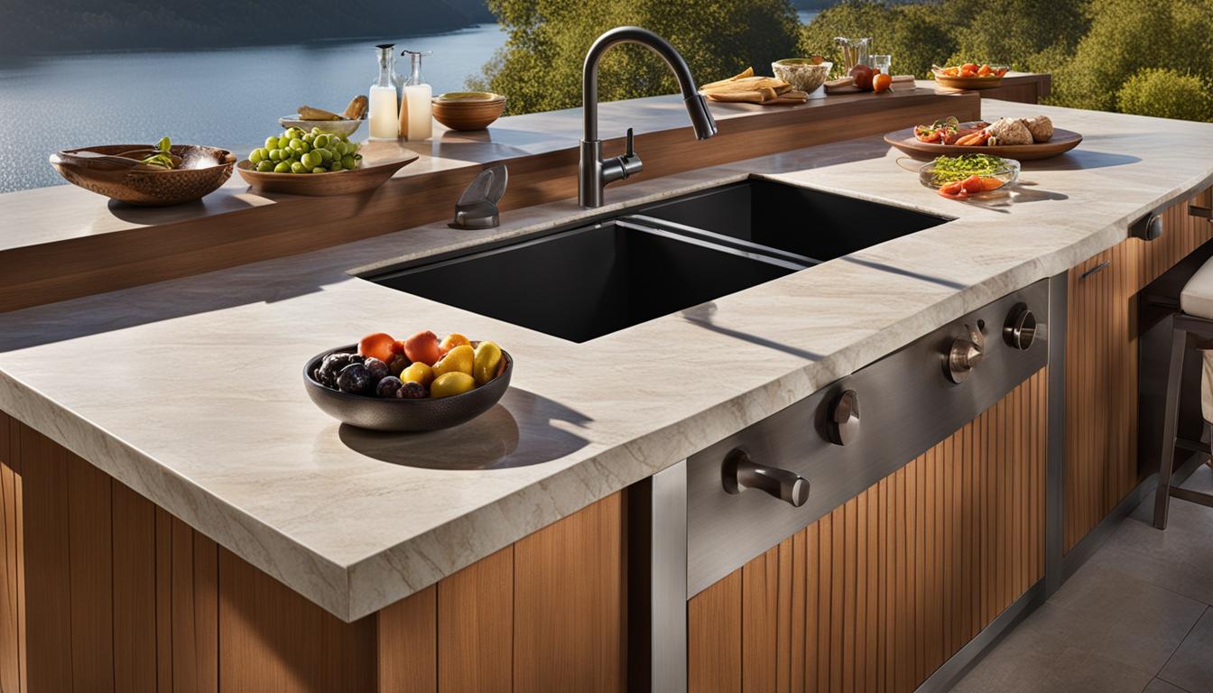 Outdoor kitchen countertops