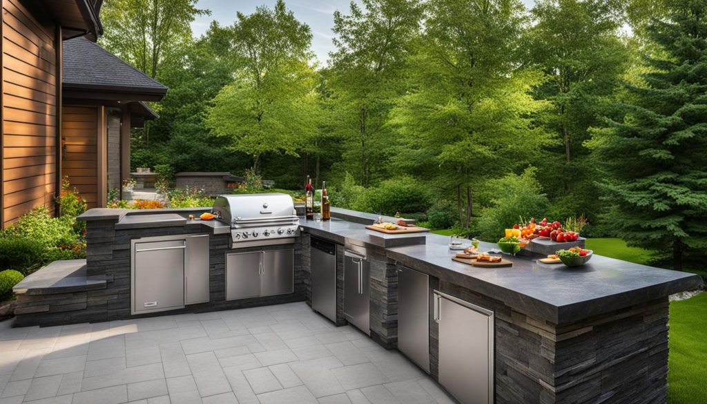 Outdoor kitchen islands