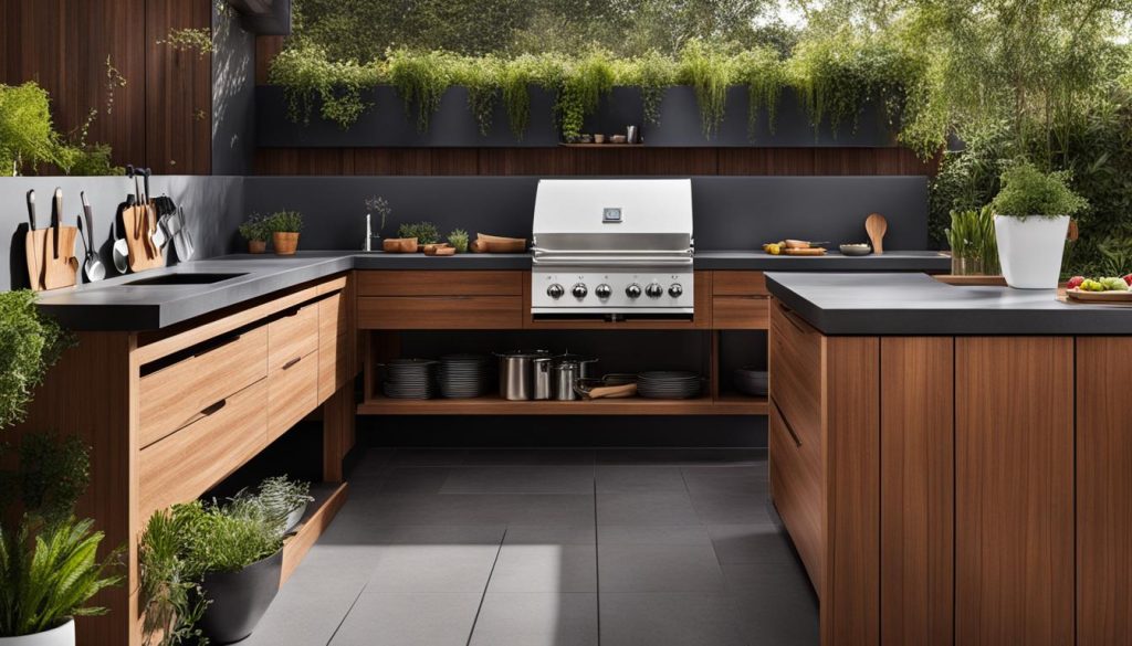 Outdoor kitchen storage