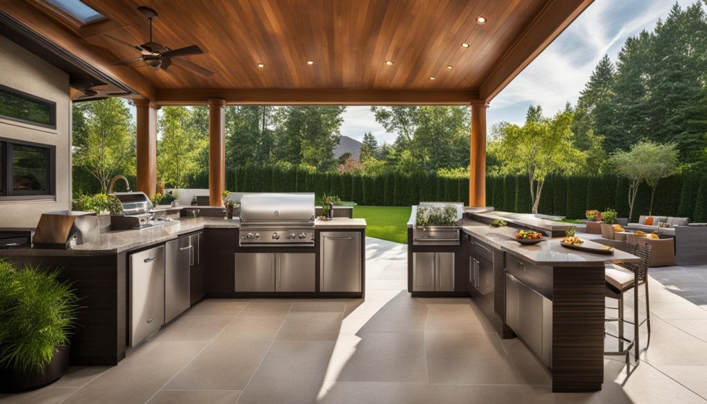 Outdoor kitchen with natural light
