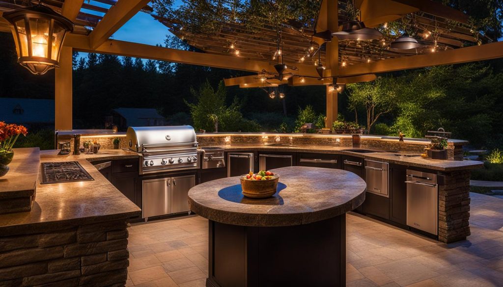 choosing outdoor kitchen lighting