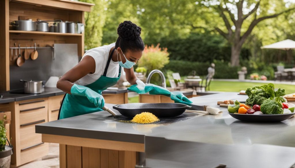 outdoor kitchen island maintenance