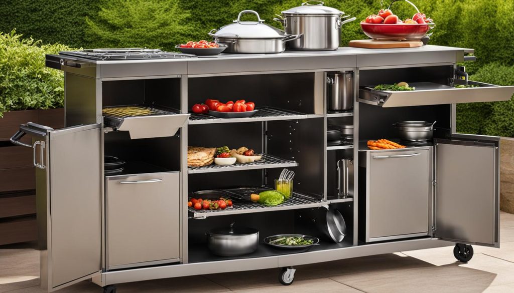 portable storage cart for outdoor cooking