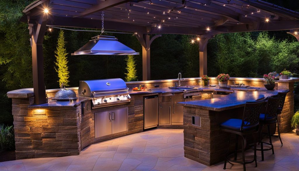 types of outdoor kitchen lighting