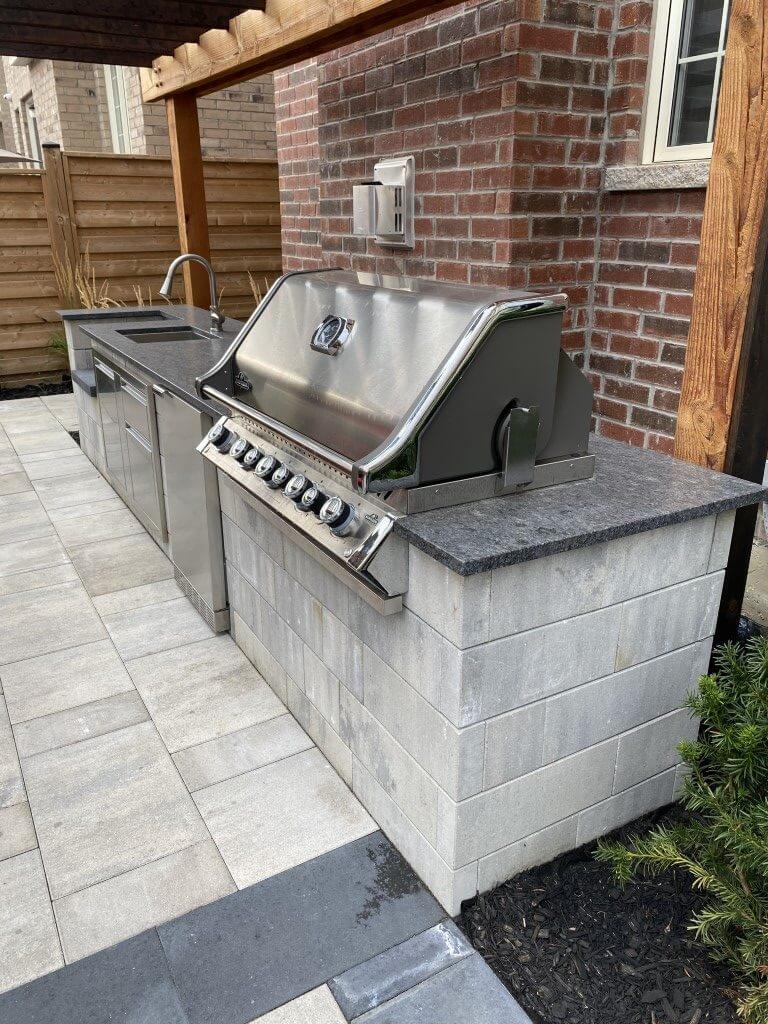 Outdoor kitchen with grills